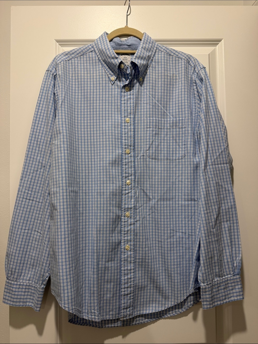 Brooks Brothers Light Blue Checked Button-Down Shirt